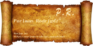 Perlman Rodrigó névjegykártya